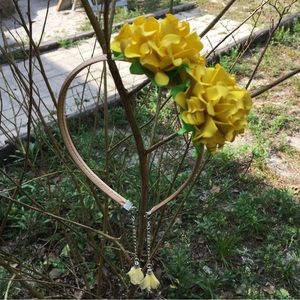 1 Pc Headband For Girl With Earrings Flowers Foam